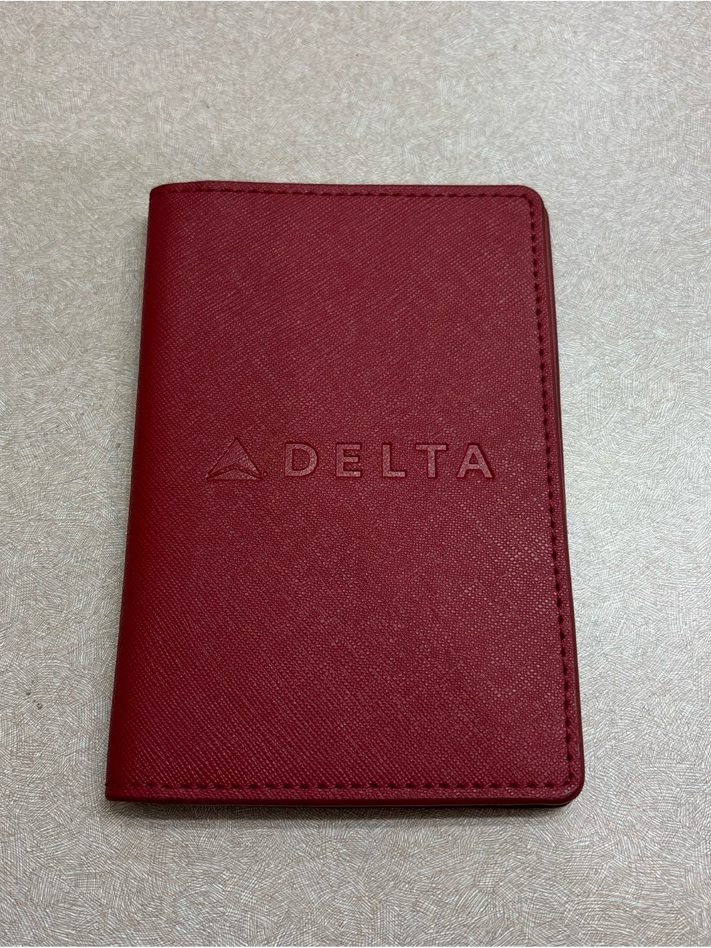 Delta Airline Traveler Red Leather Passport ID Holder Wallet RFID Protection